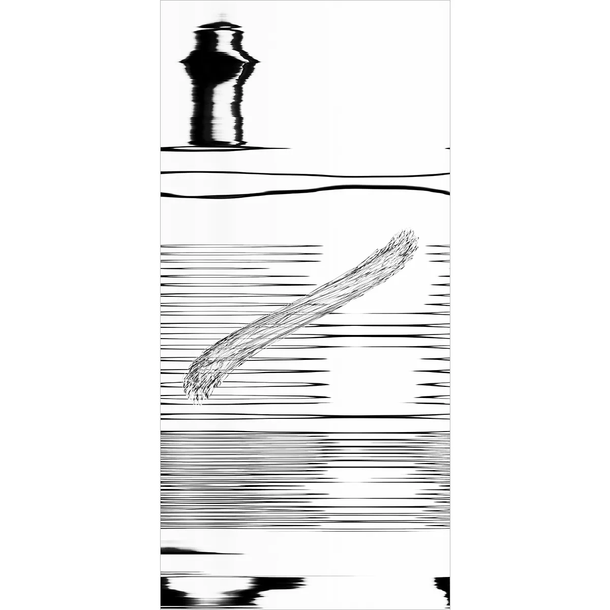 Bild aus der Serie ‚Space over Time‘ von Steffen Freiling – slit-scan-basierte Fotografie, die Raum und Zeit visuell verschiebt und gewohnte Wahrnehmung herausfordert.