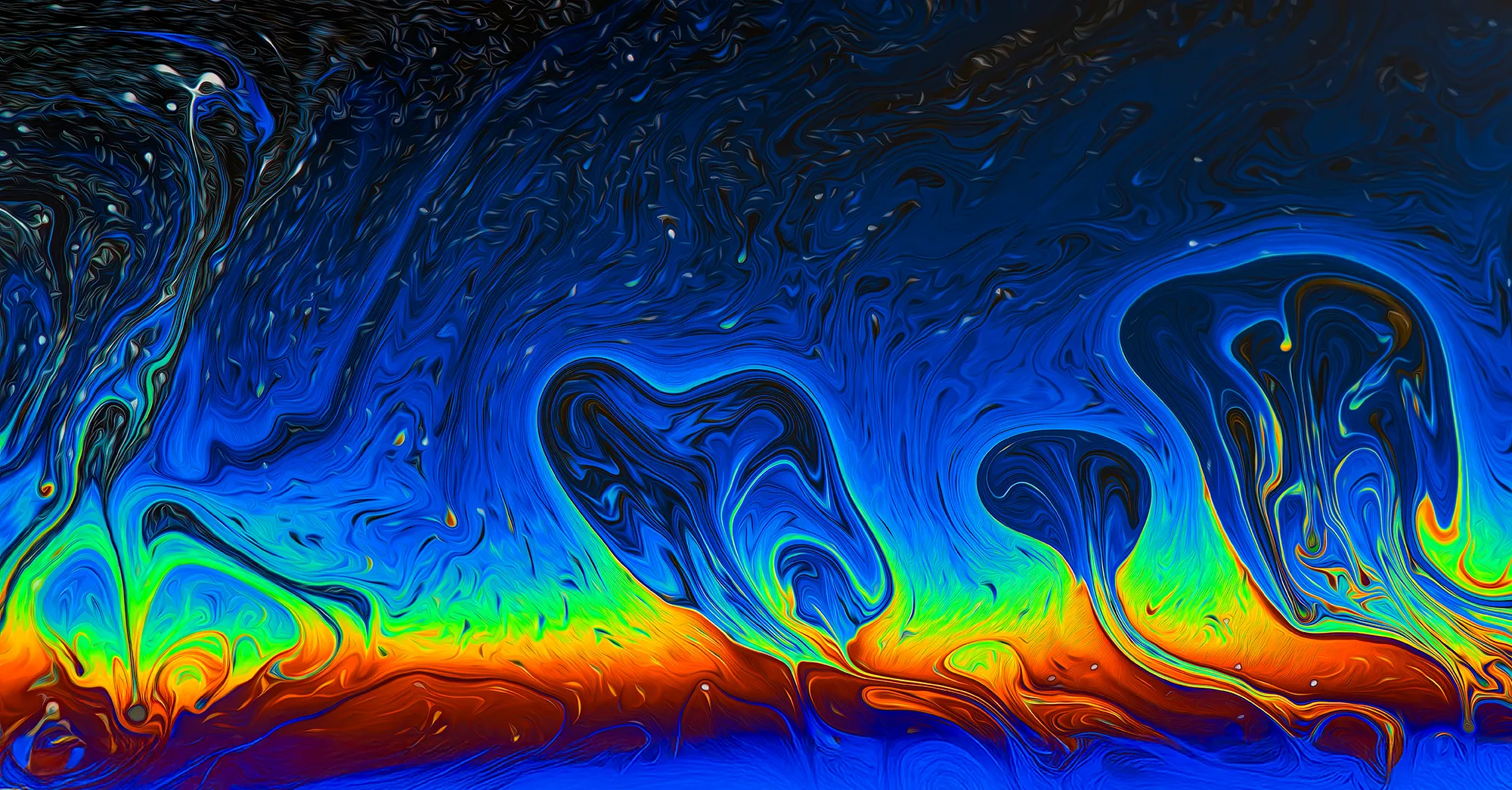 Flüchtige Farblandschaft auf Seifenhaut – Makrofotografie von Steffen Freiling aus der Serie ‚Transient Worlds‘ über Schönheit und Vergänglichkeit